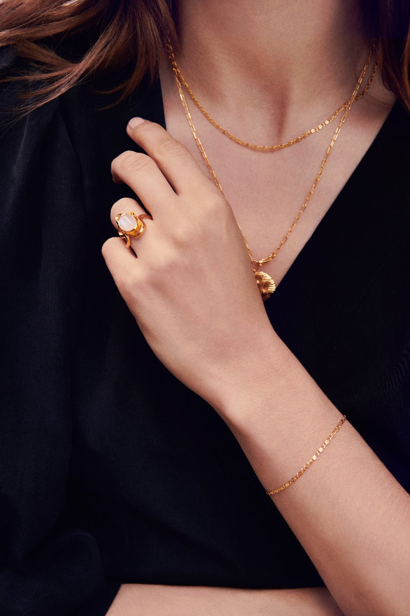 Maanesten Eva Choker Halskæde - Forgyldt - Bahne